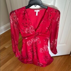 Pink/red long sleeve mini dress